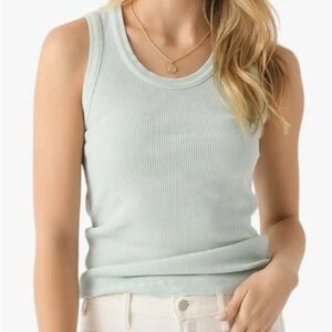 Agolde Light Green Ribbed Tank Top